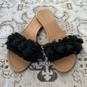 Elegant Black Fringe Sandals